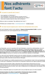 L'Agence Cloéé est dans la newsletter de la CPME Loire de février 2020