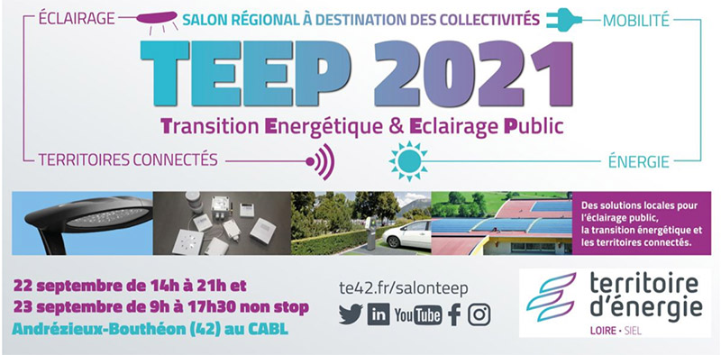 Salon transition énergétique 2021 de Territoire d'Energie Loire en partenariat avec Cloéé Evénements